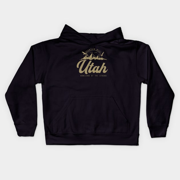 USA, Mountain states, Utah Gold classic Kids Hoodie by NEFT PROJECT